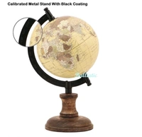 Balliatic Educational World 5 inch Globe with Wooden Stand - Cream
